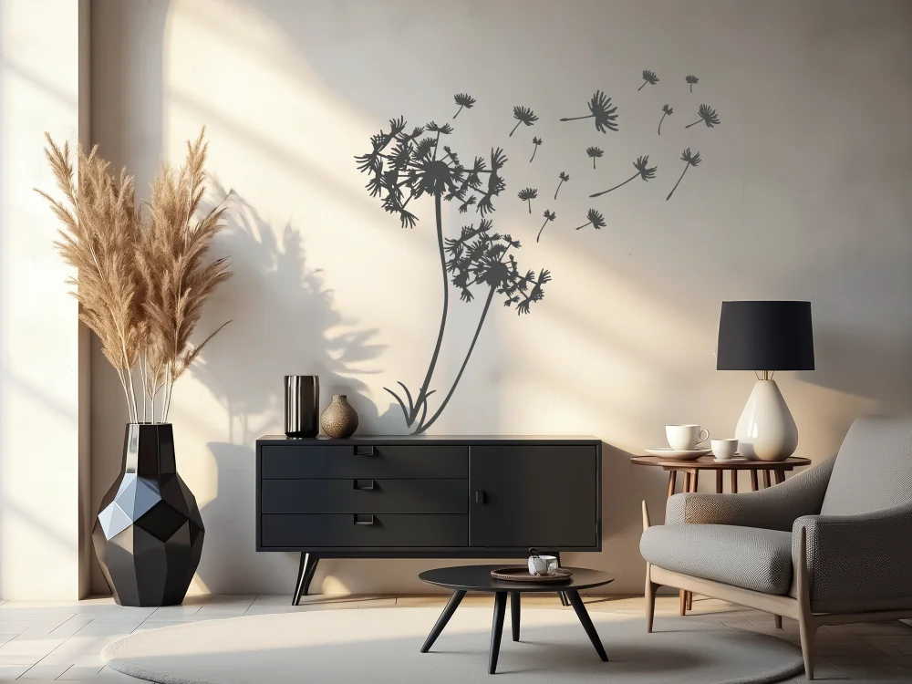 Wandtattoo mit Pusteblume im Wind