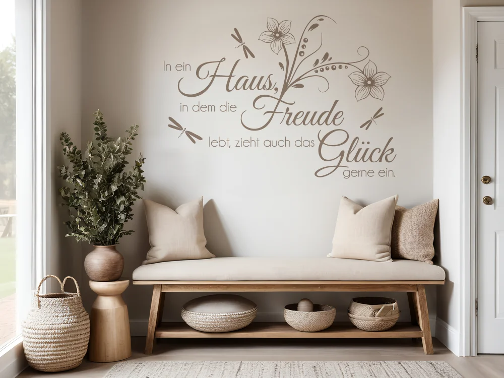 Aufkleber für die Wand mit Spruch in ein Haus