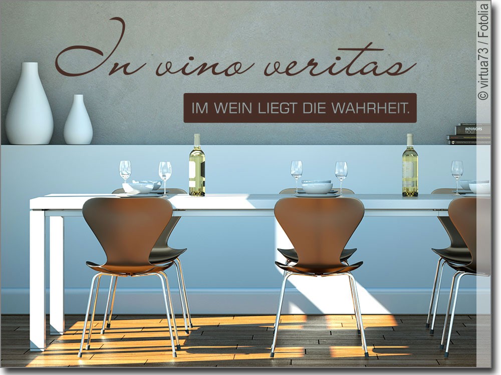 Wandspruch In vino veritas | Wandtattoo für Küche