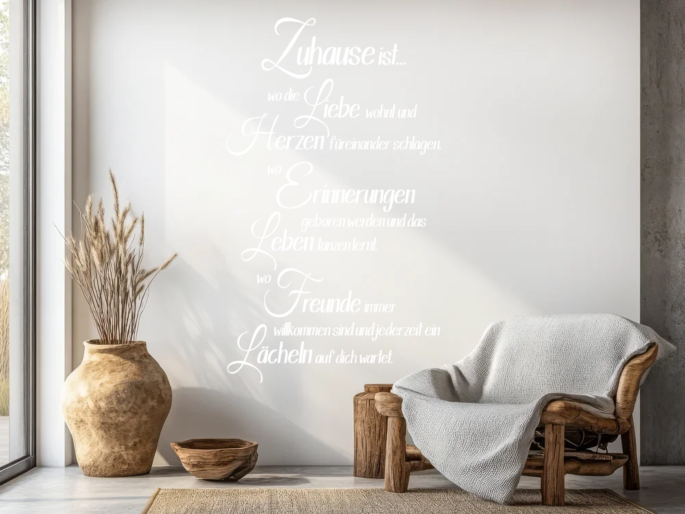 Wandtattoo Spruch Zuhause ist