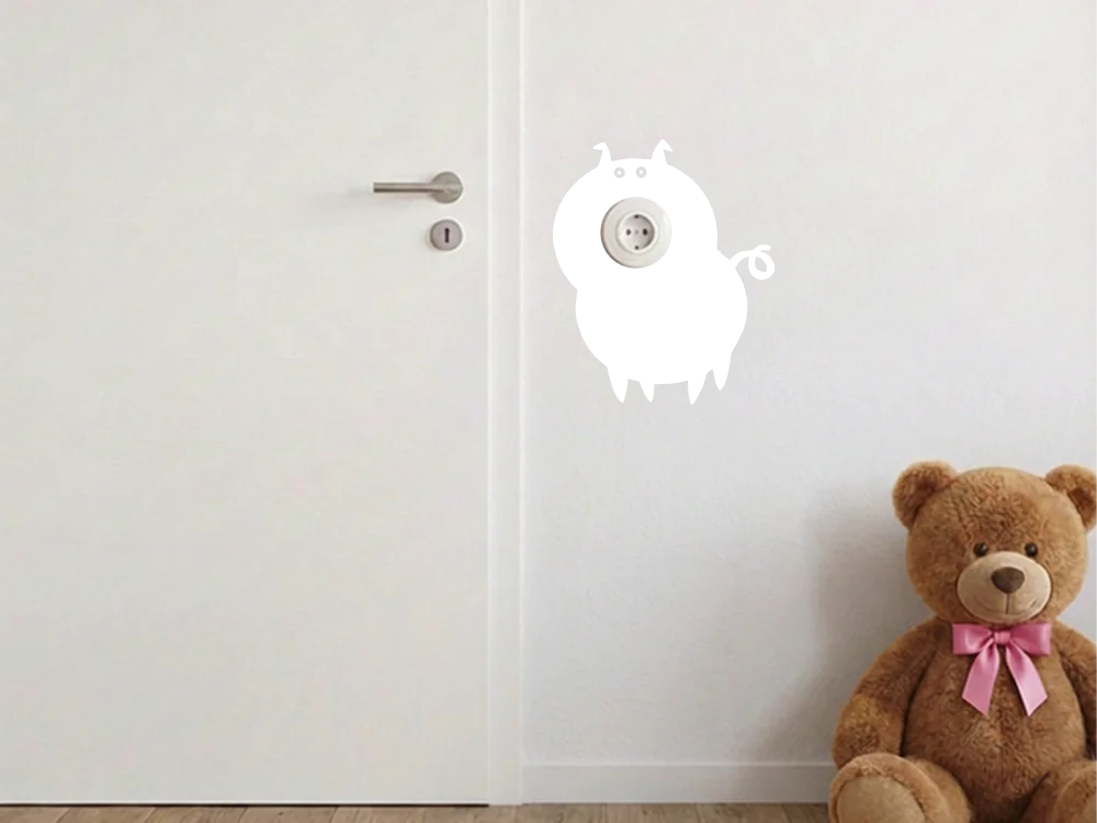 Wandtattoo Steckdose Motiv 3 Schwein