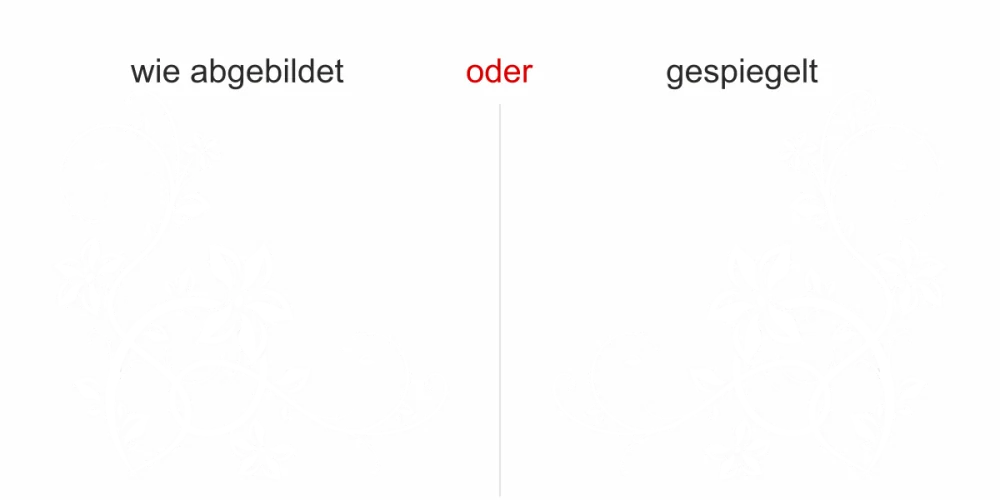 Wandtattoo mit stilvollem Ornament - Ansicht Ausrichtung und Farbauswahl Wandtattoo mit stilvollem Ornament - Ansicht Ausrichtung und Farbauswahl