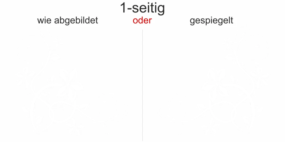 Wandtattoo mit stilvollem Ornament - Ansicht Ausrichtung und Farbauswahl Wandtattoo mit stilvollem Ornament - Ansicht Ausrichtung und Farbauswahl