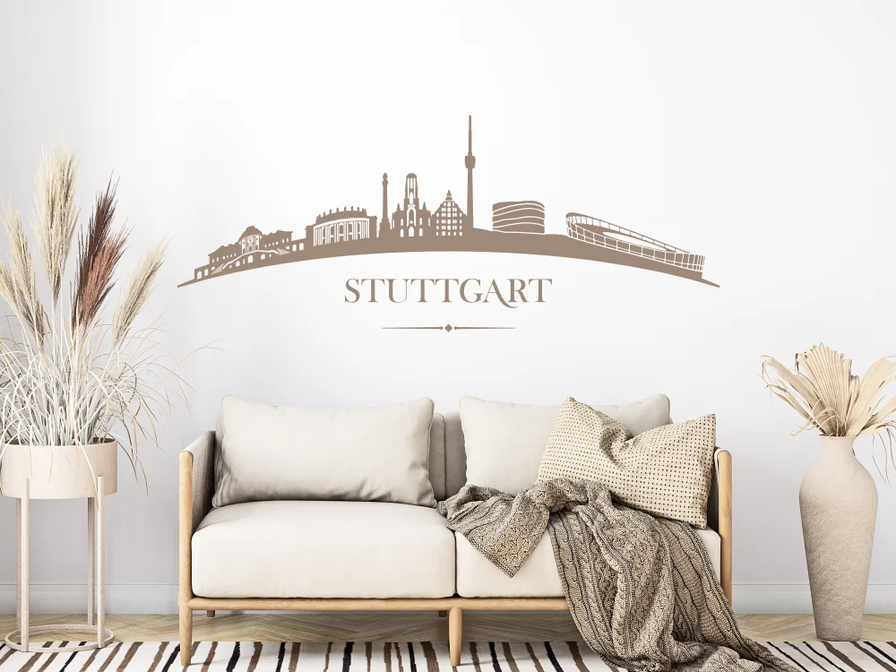 Wandtattoo mit Skyline von Stuttgart