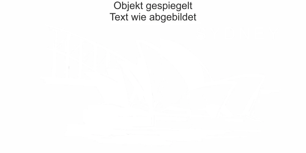 Wandtattoo mit Opernhaus von Sydney - Ansicht Ausrichtung und Farbauswahl