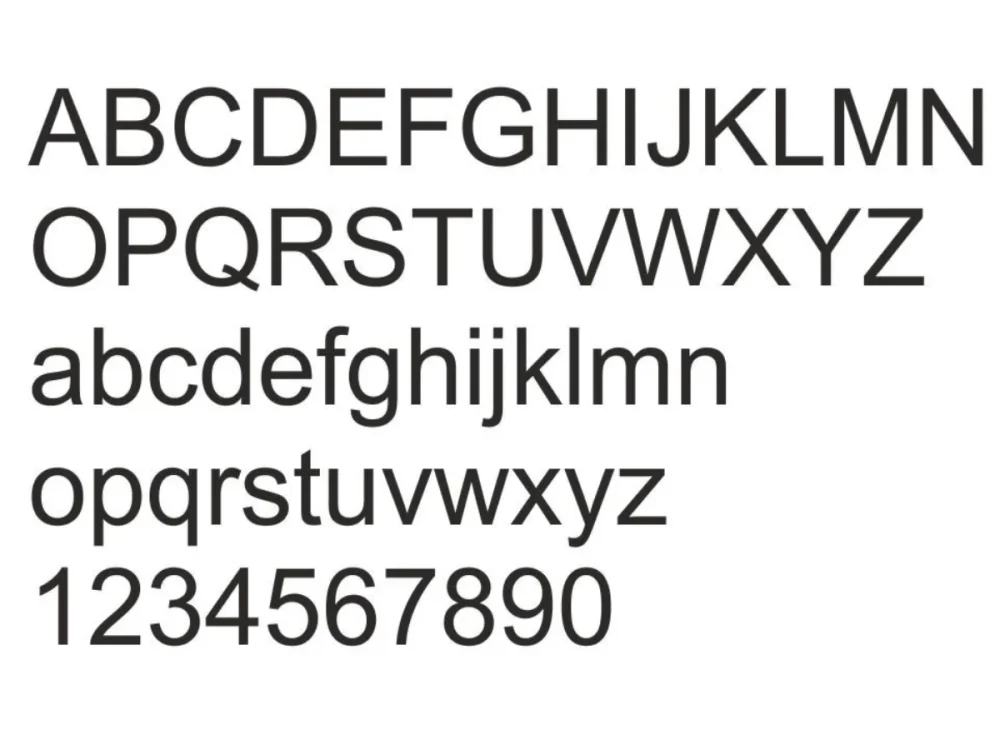 Wandtattoo für Tierarztpraxis mit Wunschtext - Ansicht Alphabet