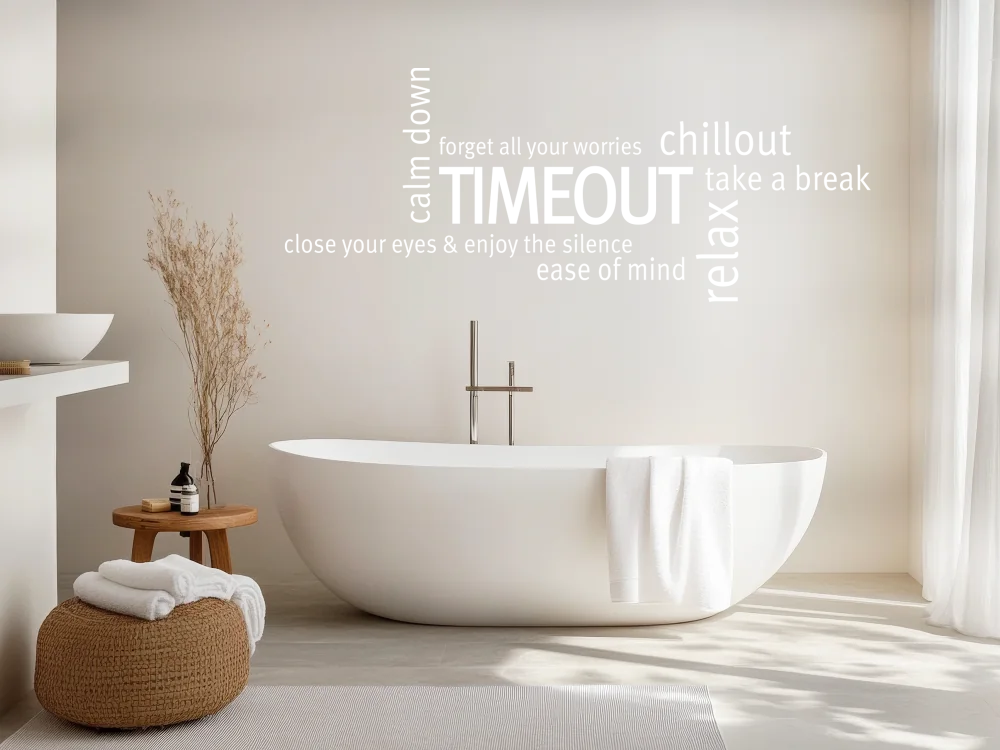 Wortwolke Timeout - Begriffe als Wandtattoo