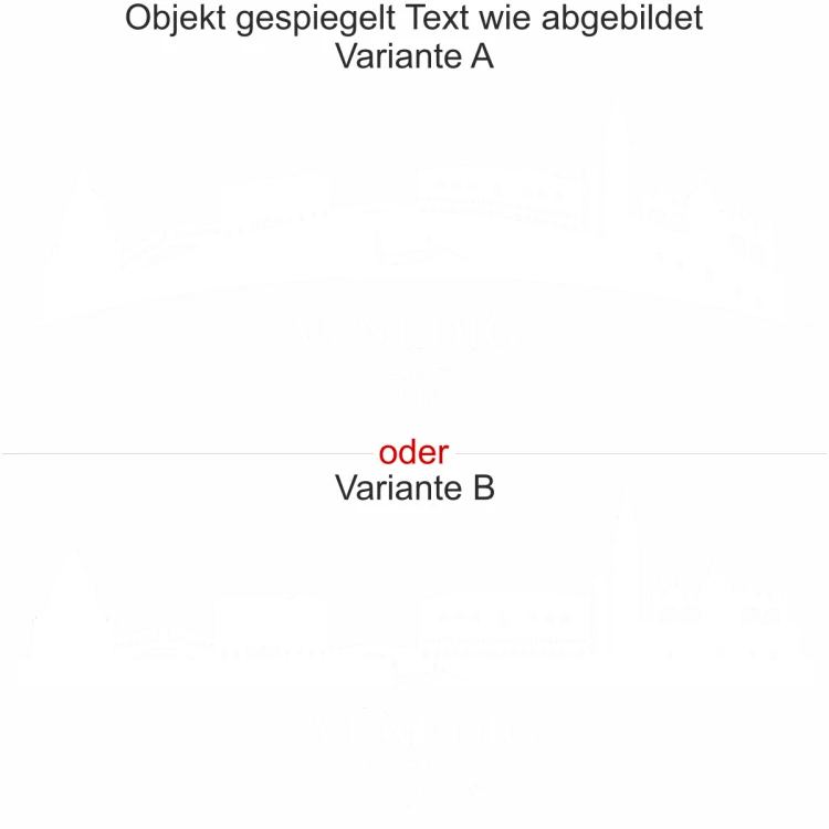 Wandtattoo mit Skyline von Venedig - Ansicht Ausrichtung mit Farbauswahl und Variante Wandtattoo mit Skyline von Venedig - Ansicht Ausrichtung mit Farbauswahl und Variante