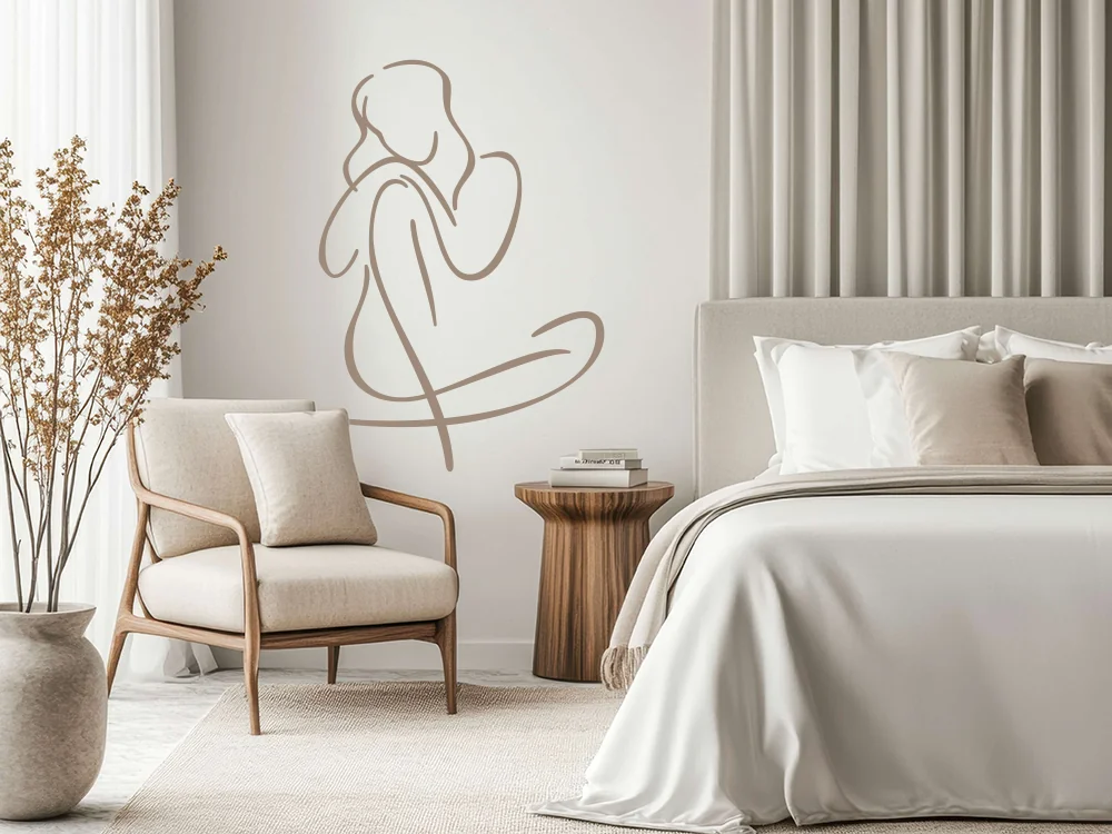 Wandtattoo mit verträumter Lady