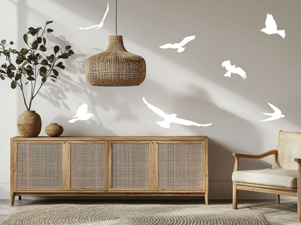Wandtattoo Vögel über Kommode