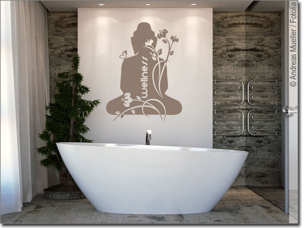 Wandtattoo Wellness Buddha | Wandgestaltung im Bad