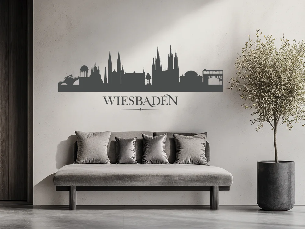 Wandtattoo mit Skyline von Wiesbaden