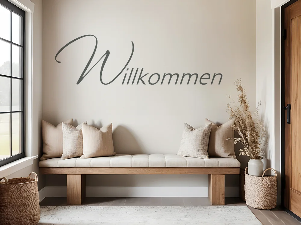 Wandaufkleber Willkommen