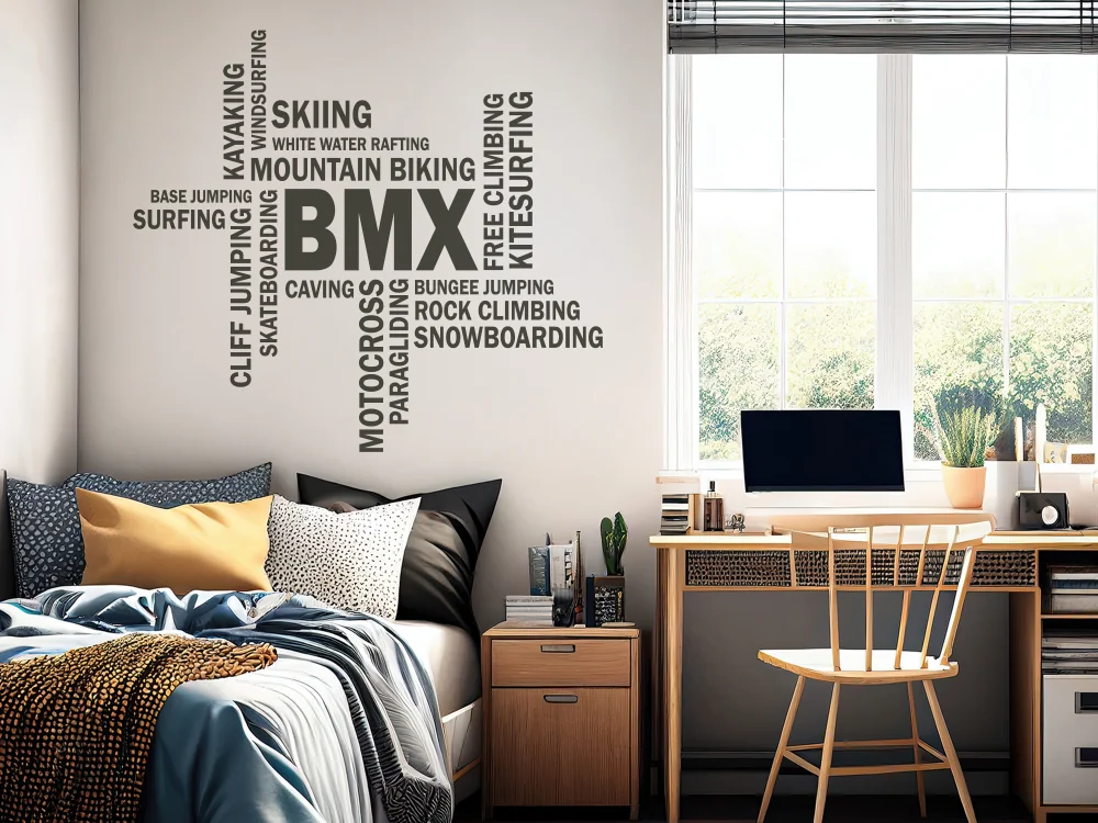 Wandtattoo Wortwolke BMX