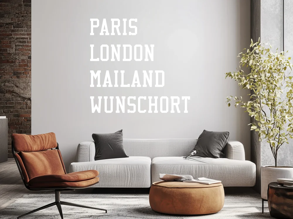 Wandtattoo Wunschort