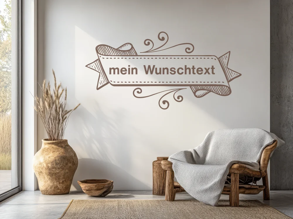 Wandtattoo Banderole mit Freitext