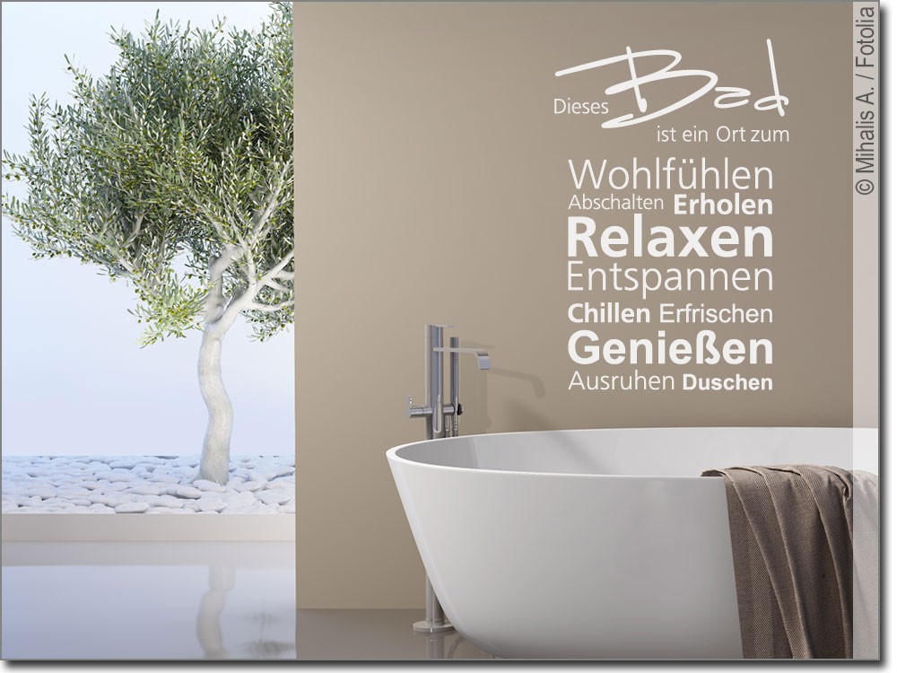 Wandworte Dieses Bad: Ein Wandtattoo für das Badezimmer
