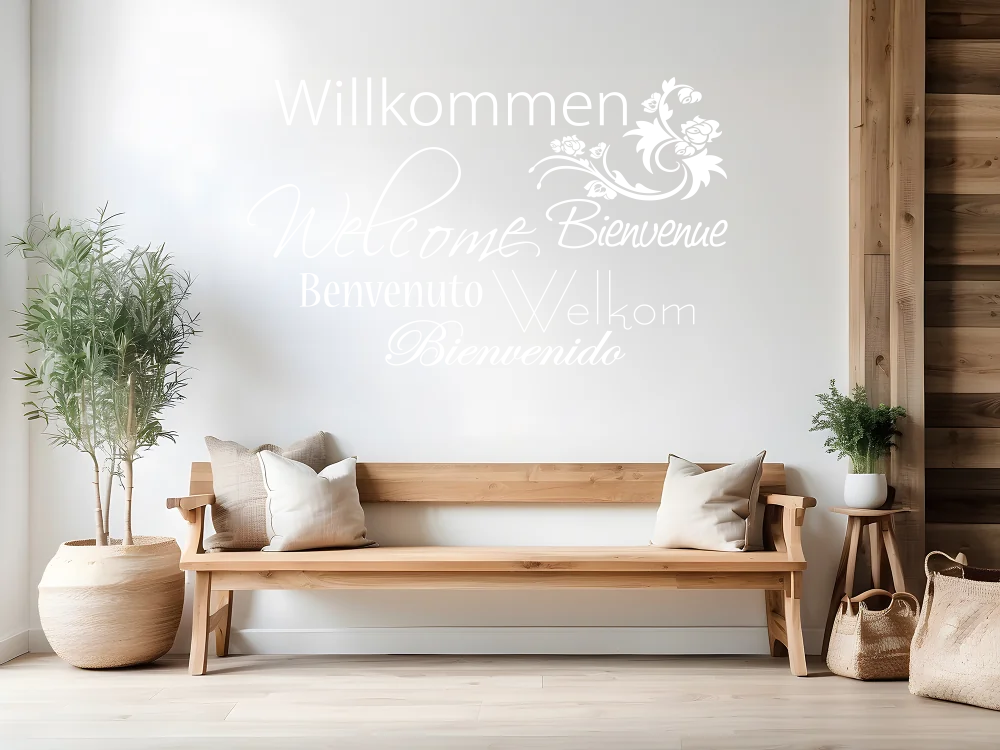 Wandworte Willkommen