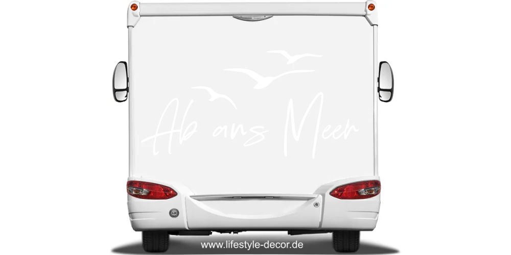 Wohnmobilaufkleber Ab ans Meer