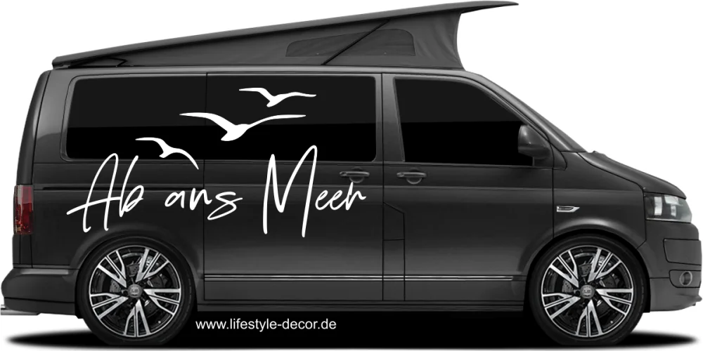 Wohnmobilaufkleber Ab ans Meer