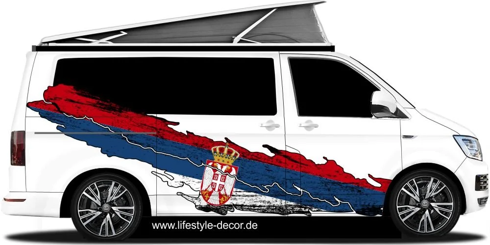Autoaufkleber Flagge Serbiens