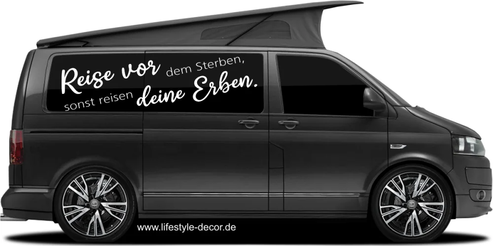 Wohnmobilaufkleber Reise vor dem Sterben Wohnmobilaufkleber Reise vor dem Sterben