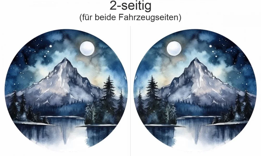 Aquarelles Alpenpanorama bei Nacht (in 3 Varianten erhältlich)