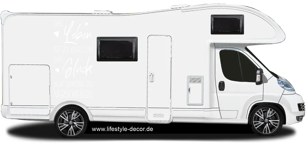 Wohnwagen Dekor Glück auf der Seite eines Campers