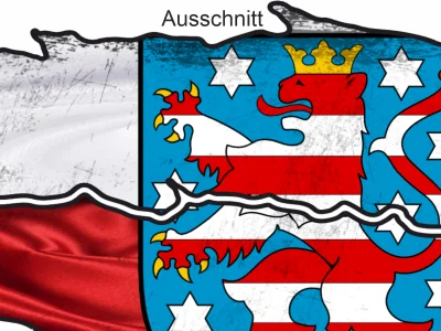 Autoaufkleber Flagge von Thüringen - Ansicht Ausschnitt