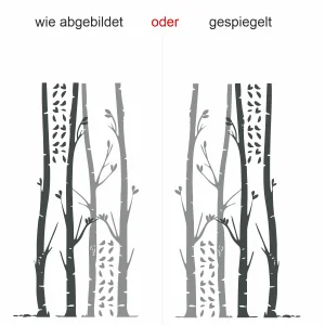 Birken als Wandtattoo mit Garderobenhaken - Ansicht Ausrichtung