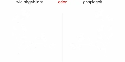 Wandtattoo mit dekorativem Hibiskus - Ansicht Ausrichtung und Farbauswahl