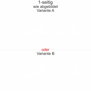 Konturgeschnittene Autofolie mit Leipziger Skyline - Ansicht Ausrichtung mit Farbauswahl und Variante