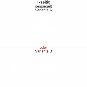 Konturgeschnittene Autofolie mit Leipziger Skyline - Ansicht Ausrichtung mit Farbauswahl und Variante