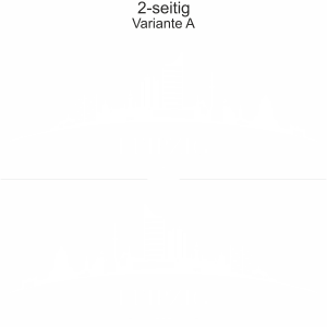 Konturgeschnittene Autofolie mit Leipziger Skyline - Ansicht zweiseitig für beide Fahrzeugseiten und Farbauswahl