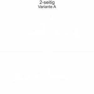 Konturgeschnittene Autofolie mit Leipziger Skyline - Ansicht zweiseitig für beide Fahrzeugseiten und Farbauswahl