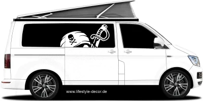 Autoaufkleber Totenkopf mit gekreuzten Säbeln