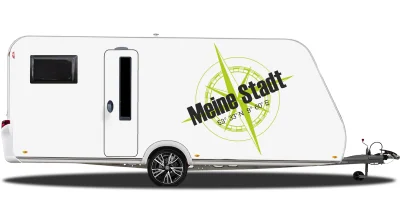 Autoaufkleber Kompass mit Koordinaten und Wunschtext