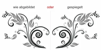 Möbeltattoo mit buntem Flower Ornament - Ansicht Ausrichtung