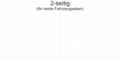 Autoaufkleber mit Mandala Motiv - Ansicht zweiseitig für beide Fahrzeugseiten und Farbauswahl