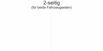 Autoaufkleber mit Mandala Motiv - Ansicht zweiseitig für beide Fahrzeugseiten und Farbauswahl