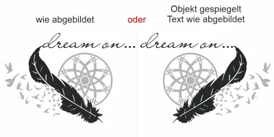 buntes Wandtattoo mit Traumfänger - Ansicht Ausrichtung