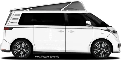 Wohnmobildekor Nimm dir Zeit für Meer auf der Seite eines Campers