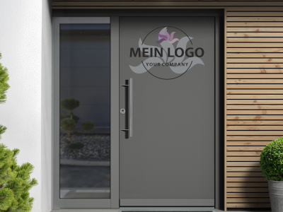 Türbeschriftung Firmenlogo mehrfarbig