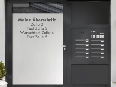 Sichtschutzfolie mit Wunschtext | 24