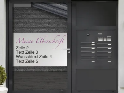 Bedruckte Sichtschutzfolie mit Wunschtext | 1