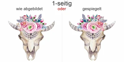 Autoaufkleber Floraler Tierschädelknochen - Ansicht Ausrichtung