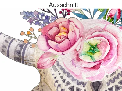 Wandtattoo Floraler Tierschädel - Ansicht Ausschnitt