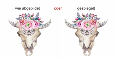 Wandtattoo Floraler Tierschädel - Ansicht Ausrichtung