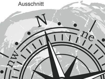 Wandtattoo Bunte Kompassrose - Ansicht Ausschnitt und Farbauswahl