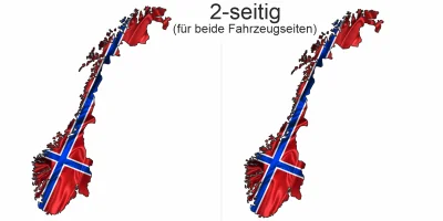 Autoaufkleber Fahne von Norwegen als Silhouette - Ansicht zweiseitig für beide Fahrzeugseiten